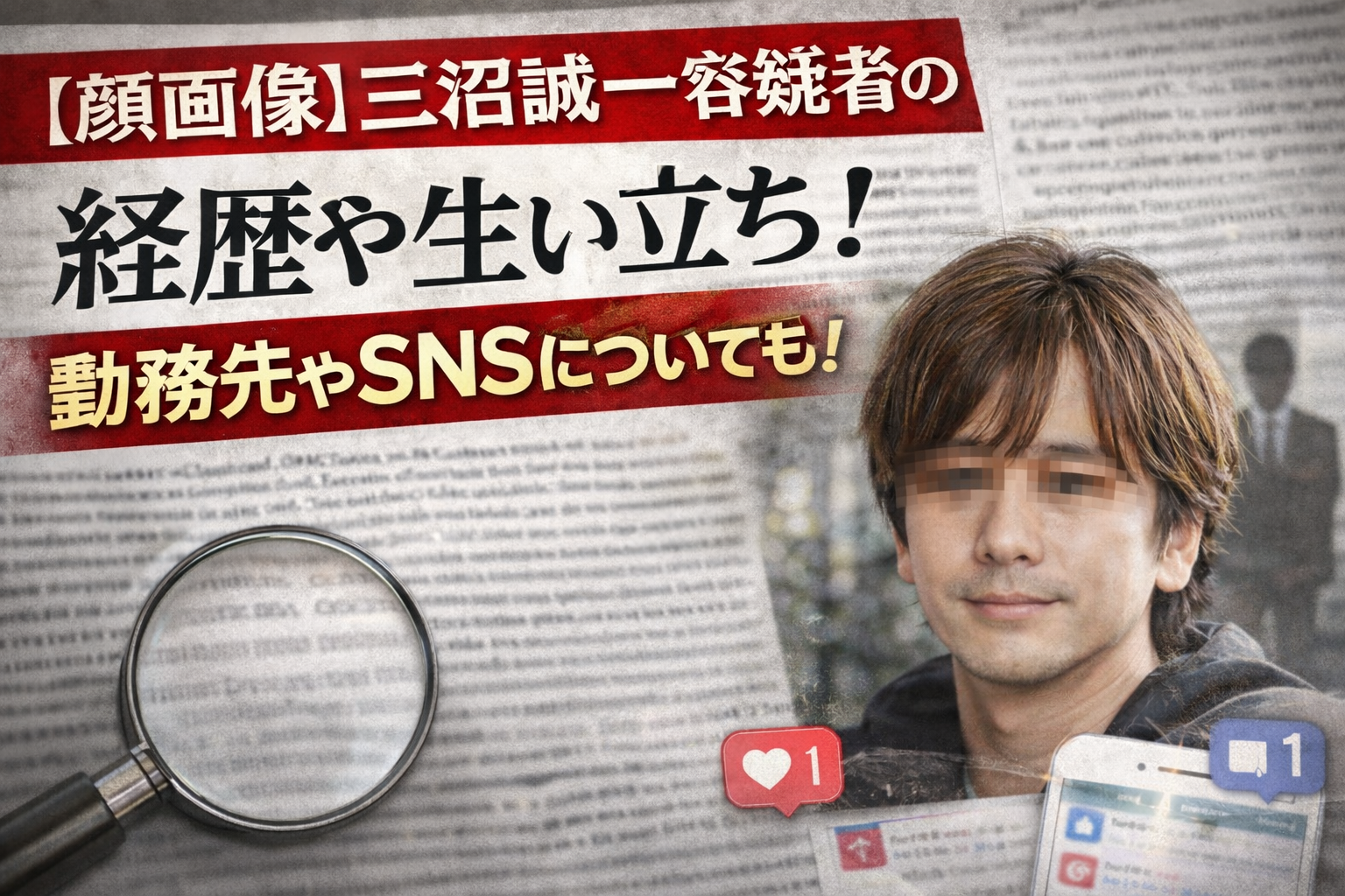 【顔画像】三沼誠一容疑者の経歴や生い立ち!勤務先やSNSについても!