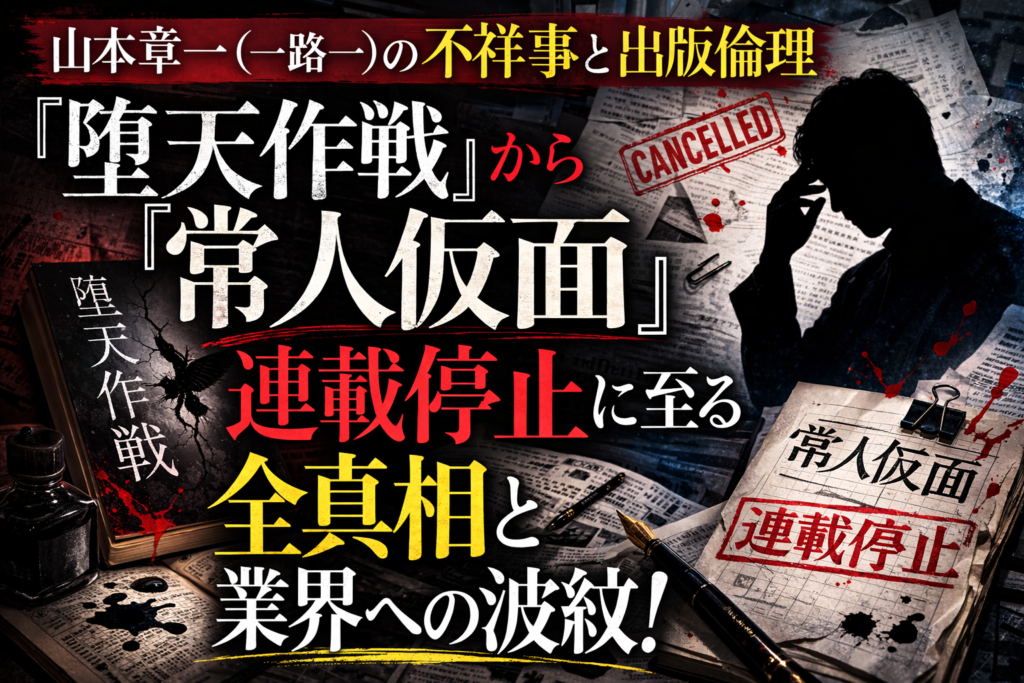 山本章一（一路一）の不祥事と出版倫理：『堕天作戦』から『常人仮面』連載停止に至る全真相と業界への波紋!