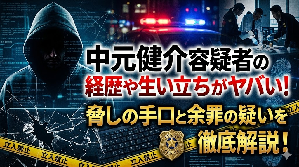 中元健介容疑者の経歴や生い立ちがヤバい！脅しの手口と余罪の疑いを徹底解説！