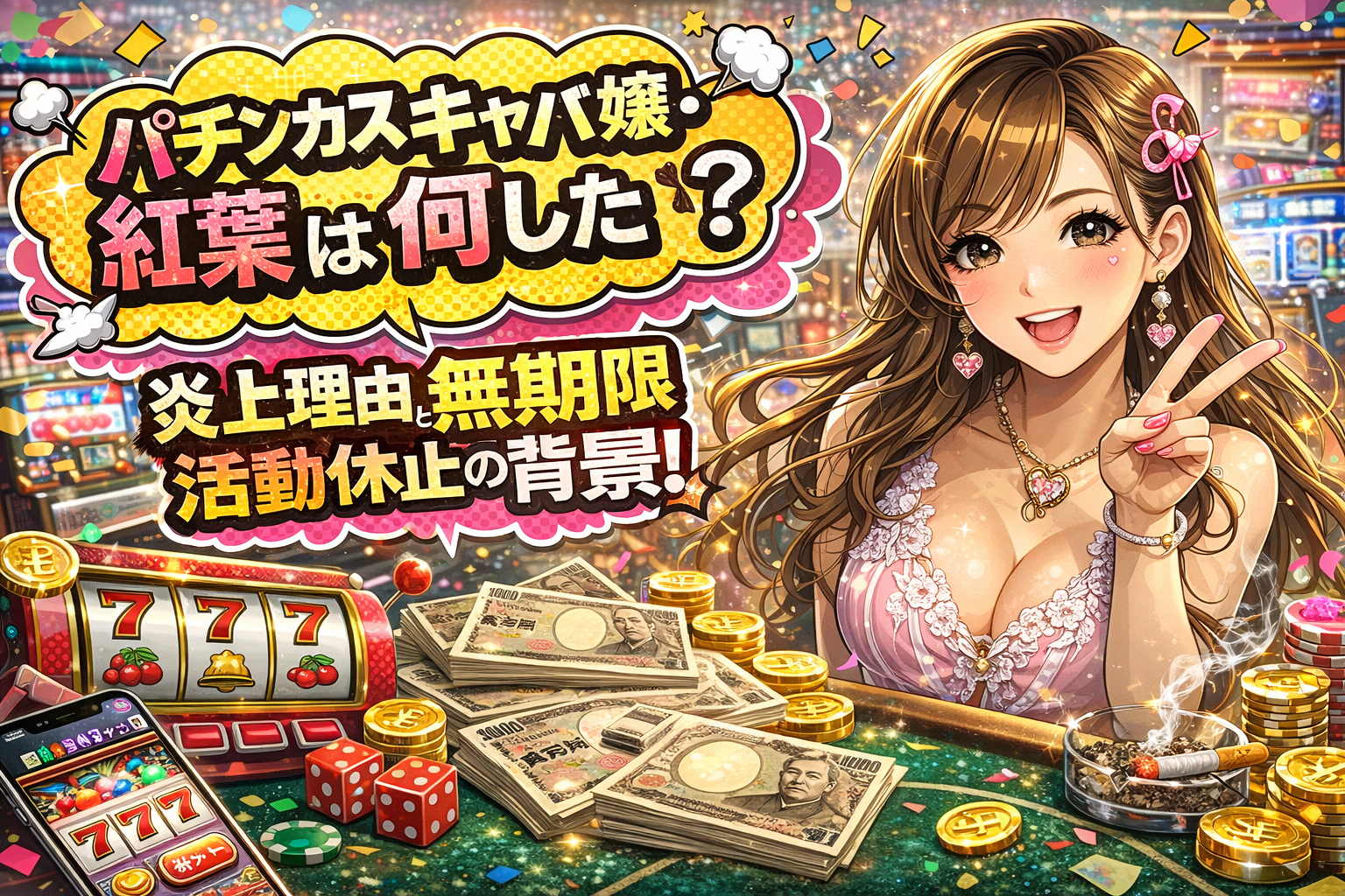 パチンカスキャバ嬢・紅葉は何した?炎上理由と無期限活動休止の背景を整理!
